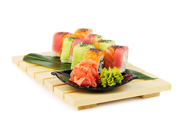 Image showing Rainbow sushi