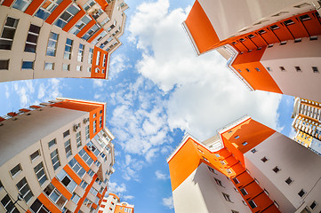 Image showing fisheye shot of new resitential buildings