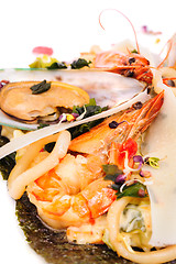 Image showing shrimp and oyster