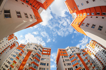 Image showing fisheye shot of new resitential buildings