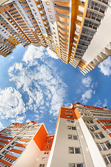 Image showing fisheye shot of new resitential buildings