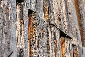 Image showing cracked aged wooden boards