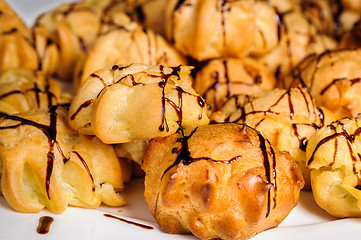 Image showing plate of profiteroles 