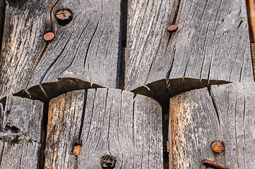 Image showing cracked aged wooden boards