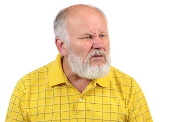 Image showing disgusted senior bald man 