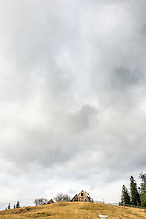 Image showing lonely house on the top of hill