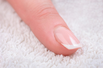 Image showing Fingers with french manicure