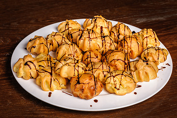 Image showing plate of profiteroles 