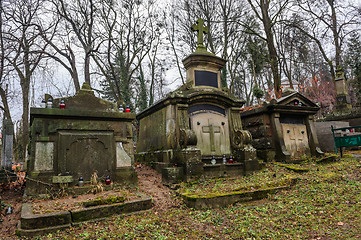 Image showing medieval tombs at cemetery