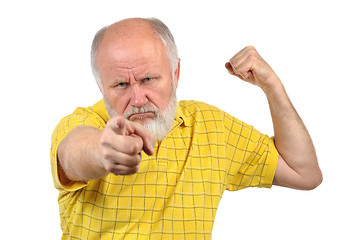 Image showing menacing senior bald man 