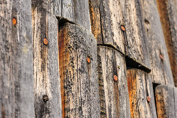 Image showing cracked aged wooden boards