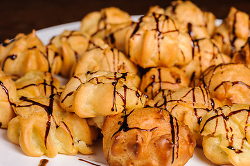 Image showing plate of profiteroles 