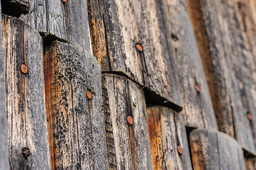 Image showing cracked aged wooden fence