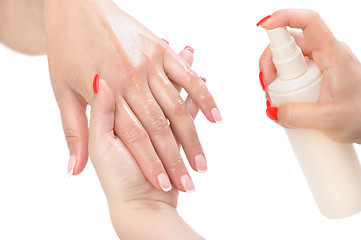 Image showing manicure applying - moisturising