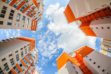 Image showing fisheye shot of new resitential buildings