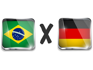 Image showing Germany versus Brazil Flag Soccer Game