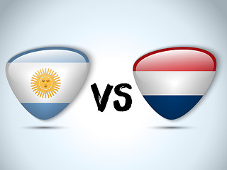Image showing Argentina versus Netherlands Flag Soccer Game