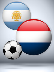 Image showing Argentina versus Netherlands Flag Soccer Game