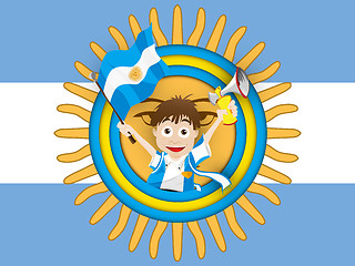 Image showing Argentina Soccer Fan Flag Cartoon