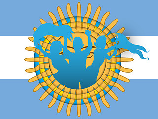 Image showing Argentina Soccer Fan Flag Cartoon