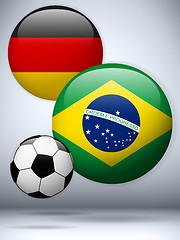 Image showing Germany versus Brazil Flag Soccer Game