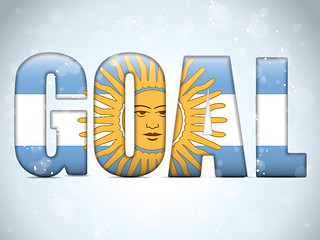 Image showing Argentina Goal Soccer 2014 Letters with Argentinian Flag