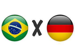 Image showing Germany versus Brazil Flag Soccer Game