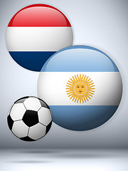 Image showing Argentina versus Netherlands Flag Soccer Game