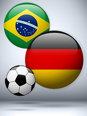 Image showing Germany versus Brazil Flag Soccer Game