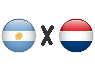 Image showing Argentina versus Netherlands Flag Soccer Game