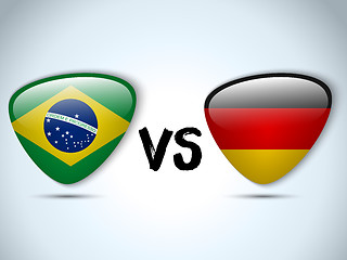 Image showing Germany versus Brazil Flag Soccer Game