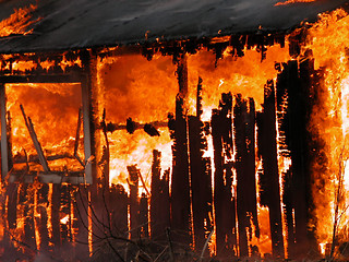 Image showing Burning house