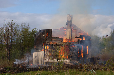 Image showing Burning house