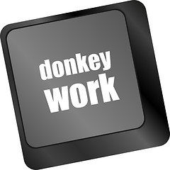 Image showing donkey work button on computer keyboard key