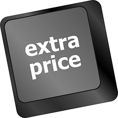 Image showing extra price word key or keyboard keys, discount concept