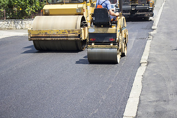 Image showing Asphalting roads