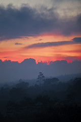 Image showing Sun setting over Bali