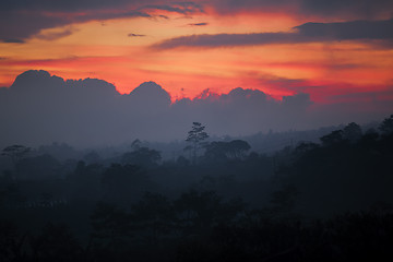 Image showing Sun setting over Bali