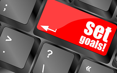 Image showing set goals button on keyboard - business concept