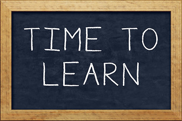 Image showing chalkboard time to learn