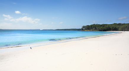 Image showing Greenfields Beach aqua waters and white sandy shore, Australia