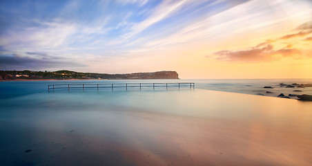 Image showing Macmasters beach pool at high tide