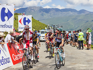 Image showing The Peloton in Pyrenees Mountains