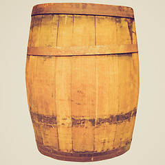 Image showing Retro look Wine or beer barrel cask