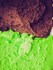 Image showing Retro look Mint chocolate ice cream