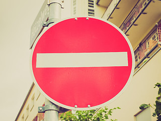 Image showing Retro look No entry sign