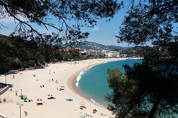 Image showing Beach on a hot day Aerial View