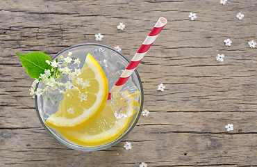 Image showing Elderflower juice with lemon