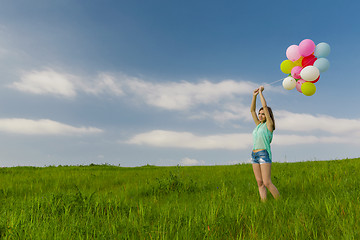 Image showing Girl with Ballons