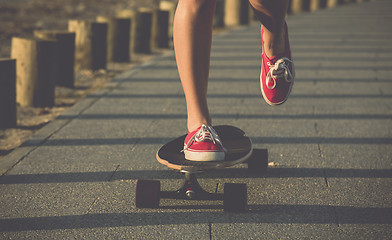 Image showing Riding a skate